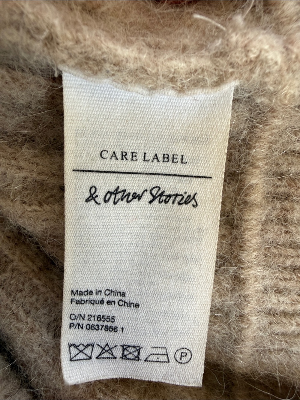 & Other Stories Alpaca Wool Blend Cropped Ribbed Beige Cardigan Size Small - Picture 6 of 7